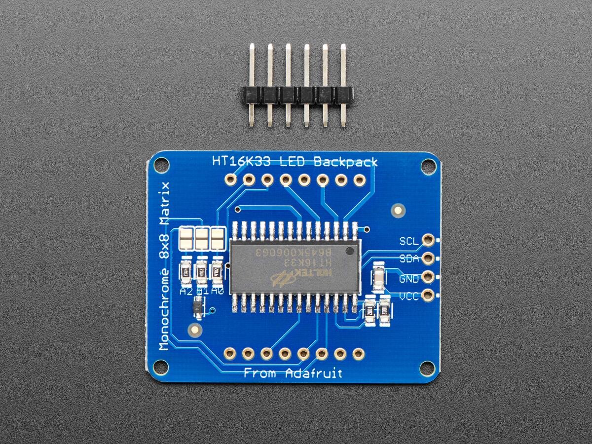 Adafruit 1,2 Zoll 8x8 LED Matrix Backpack HT16K33 I2C LED-driver 1048