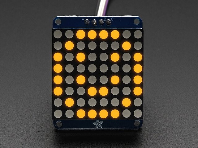 Adafruit Small 1,2 Zoll 8x8 LED-Matrix med I2C-ryg for Arduino 1050