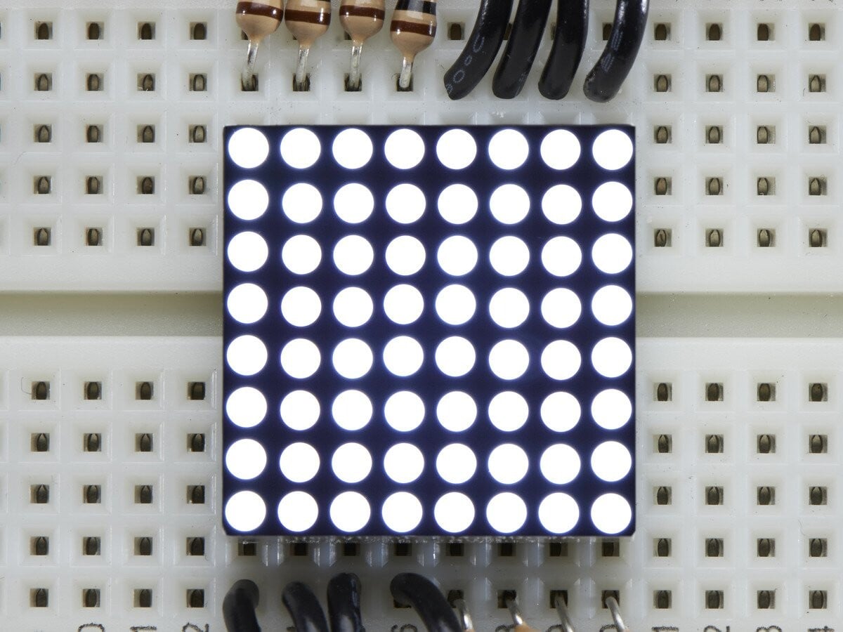 Adafruit Miniatur Ultra-Høj Lys 8x8 Hvid LED Matrix til Arduino 1079