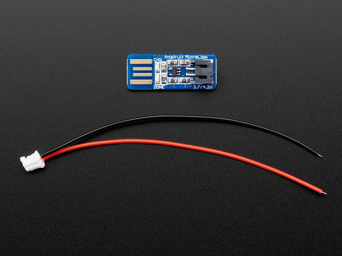 Adafruit Lipo USB-oplader med JST-kabel til 3,7V 4,2V LiIon LiPoly batteri 1304
