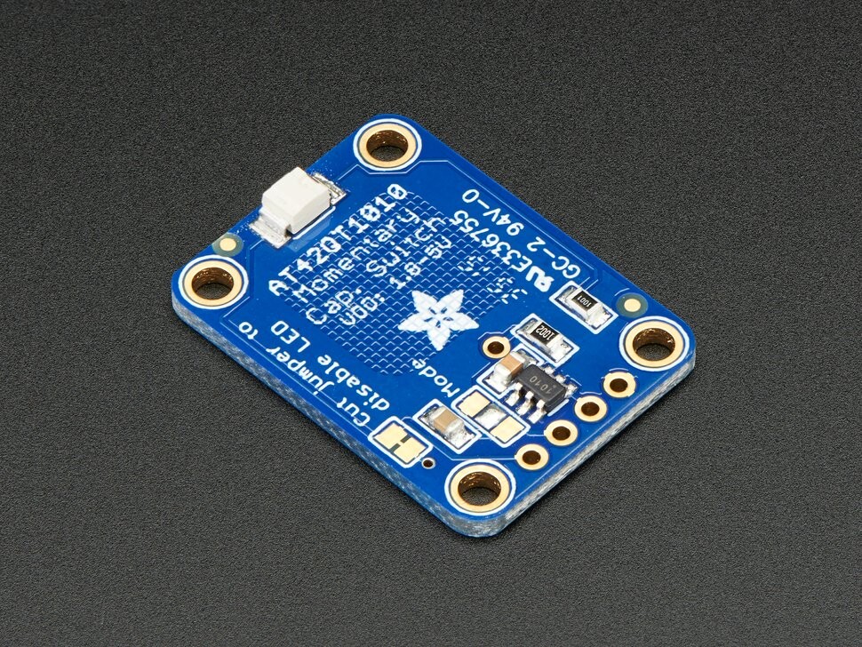 Adafruit Selvnøgle Momentary Kapacitiv Touch Sensor Breakout - AT42QT1010 1374