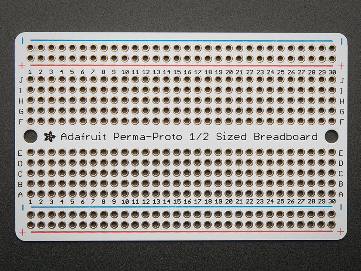 Adafruit Perma-Proto halvstørrelse Breadboard PCB - Single 1609