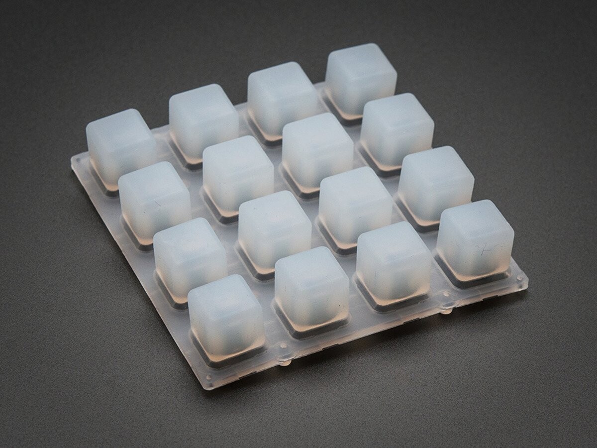 Adafruit Silikon Elastomer 4x4 knap tastatur - til 3mm LED'er 1611