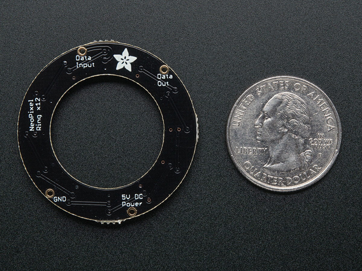Adafruit NeoPixel Ring - 12 x 5050 RGB LED med integrerede drivere 1643