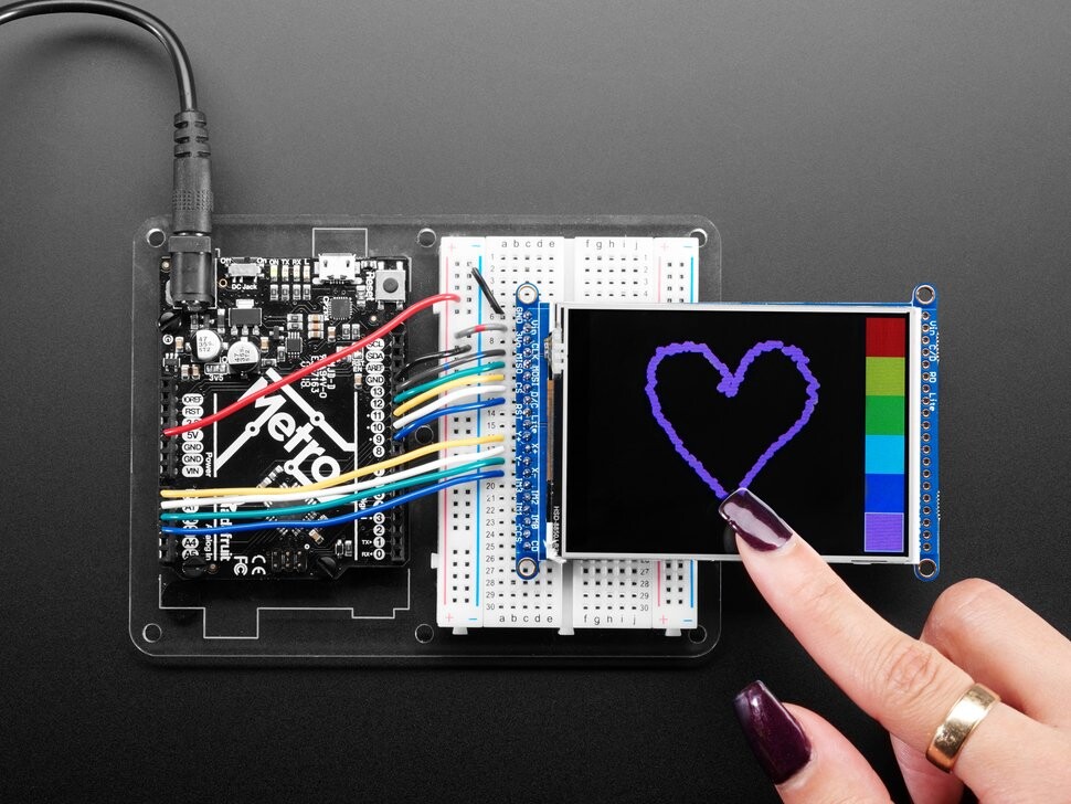Adafruit 3,2 Zoll Touchscreen TFT LCD Breakout-kort med MicroSD-stik 1743