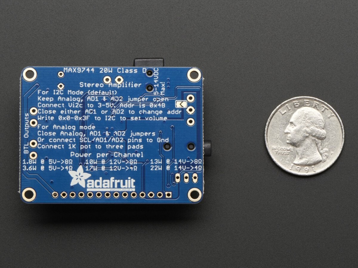 Adafruit Stereo 20W Klasse D Audioforstærker - MAX9744 1752