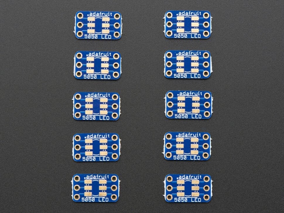 Adafruit 5050 LED Breakout PCB (10x pakke) til 5050-størrelses LED'er, prototyping 1762