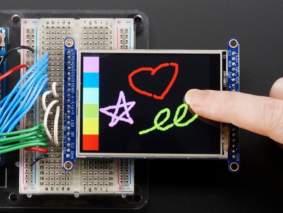 Adafruit 2,8 Zoll TFT LCD Touchscreen Breakout-kort med MicroSD-stik 1770