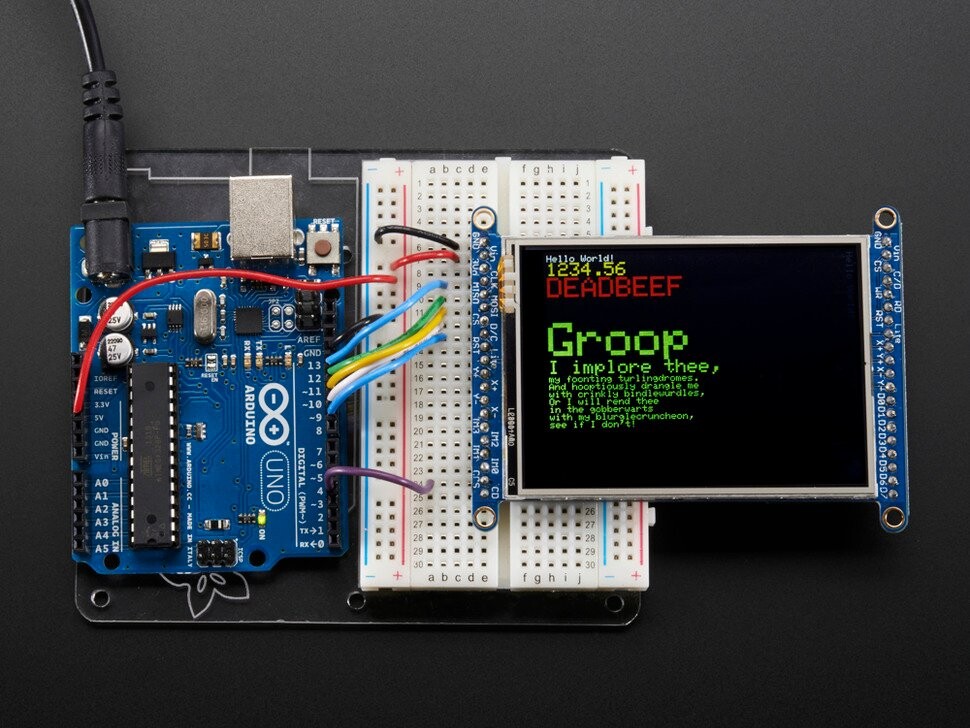 Adafruit 2,8 Zoll TFT LCD Touchscreen Breakout-kort med MicroSD-stik 1770
