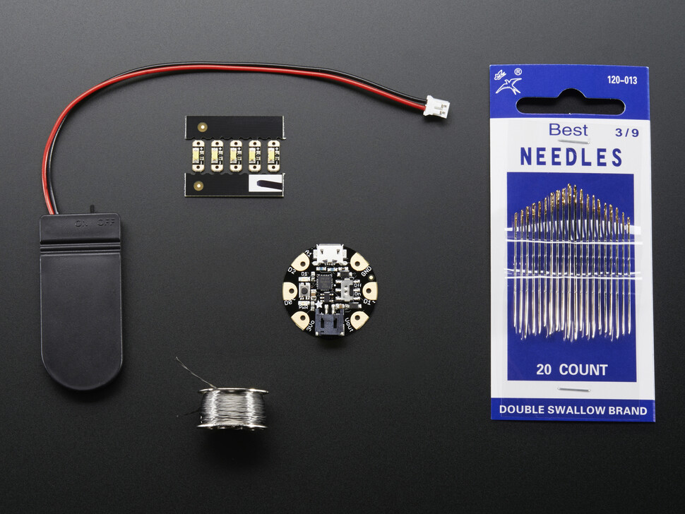 Adafruit Gemma Sequin Starter Pack med LED'er Batteriholder til wearable projekt 1850