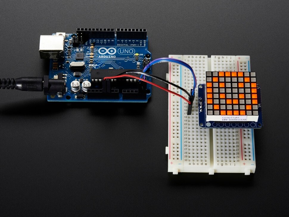 Adafruit Small 1,2 Zoll 8x8 Ultra Bright Square Amber LED-Matrix med Backpack 1854