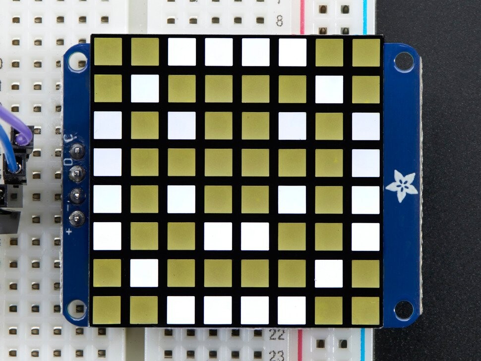 Adafruit Small 1,2 Zoll 8x8 Ultra Bright Square White LED-Matrix mit Gehäuse 1857