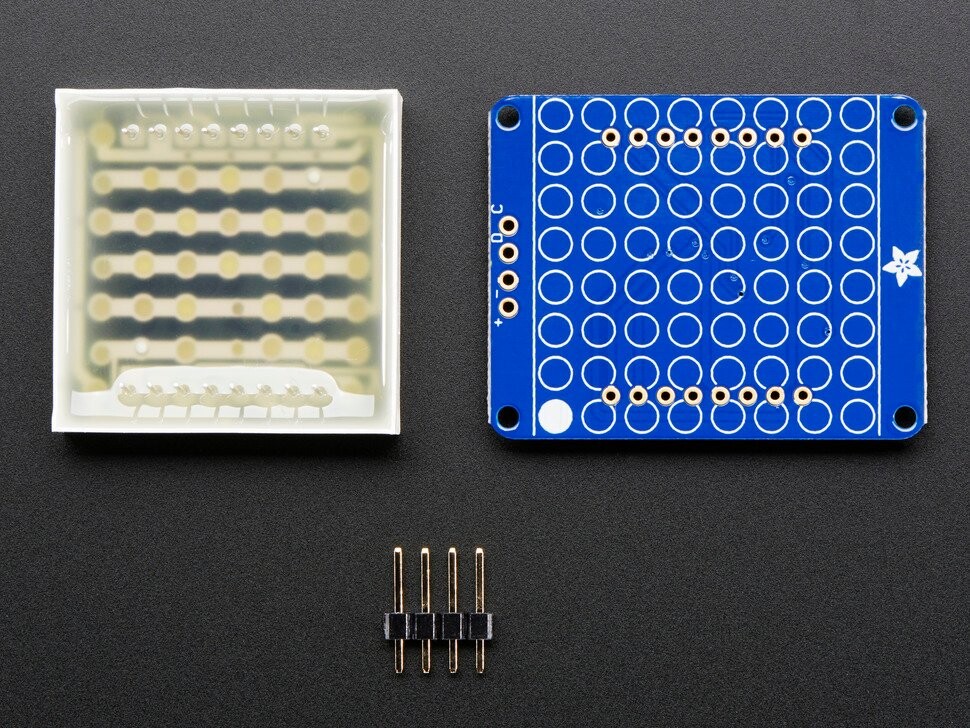 Adafruit Small 1,2 Zoll 8x8 Ultra Bright Square White LED-Matrix mit Gehäuse 1857