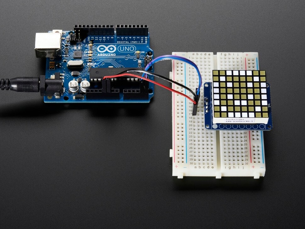 Adafruit Small 1,2 Zoll 8x8 Ultra Bright Square White LED-Matrix mit Gehäuse 1857