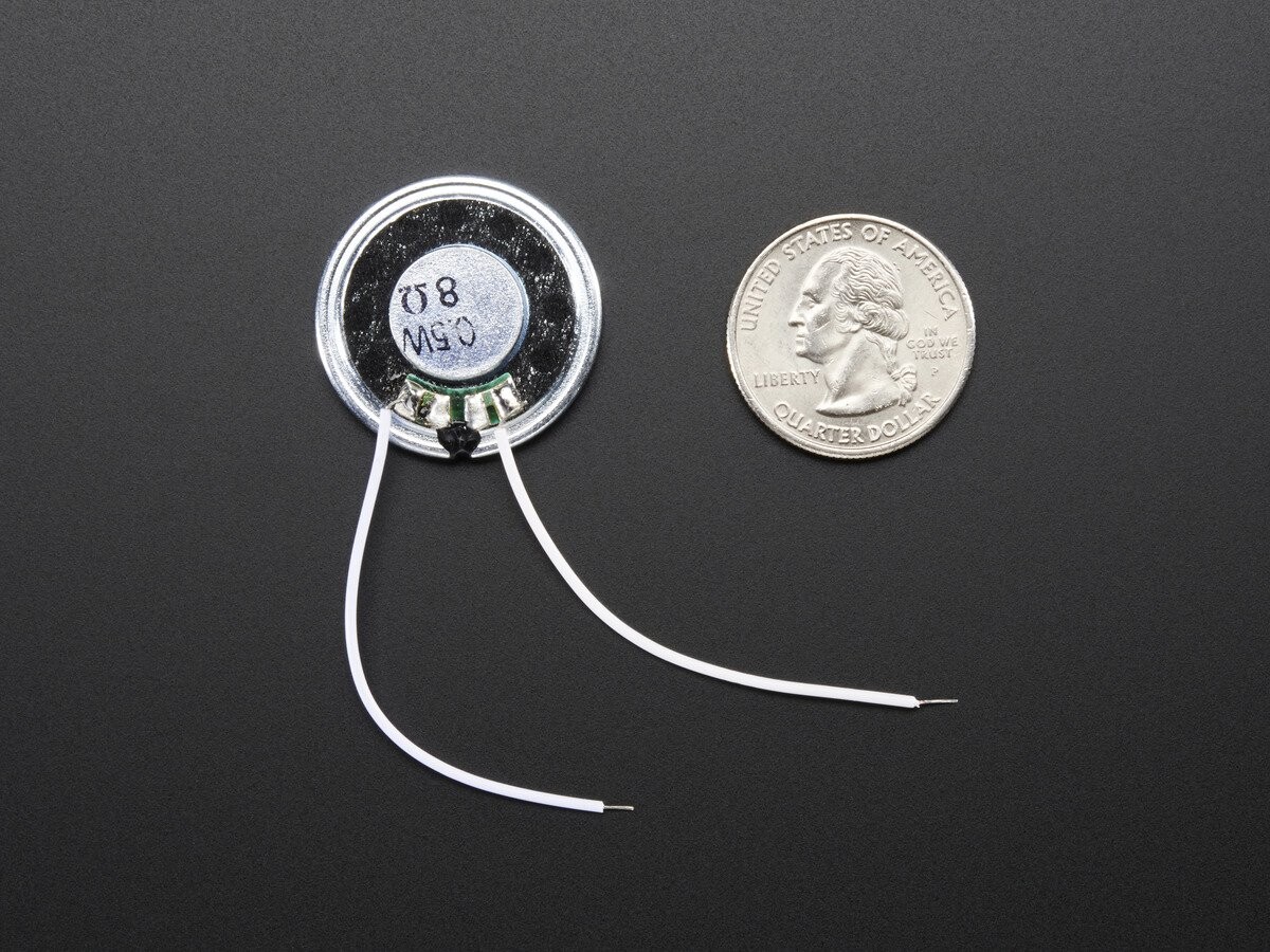 Adafruit Mini Metal Speaker med ledninger - 2,5 cm diameter 8 Ohm 0,5W 1890
