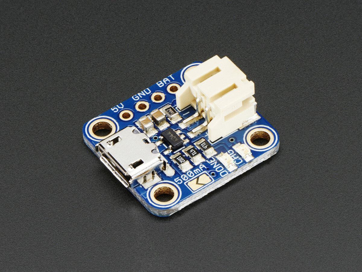 Adafruit Micro Lipo med MicroUSB-stik - USB LiIon/LiPoly-oplader - v1