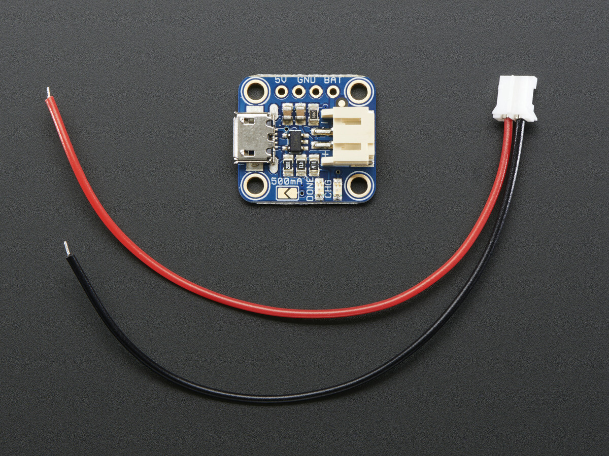 Adafruit Micro Lipo med MicroUSB-stik - USB LiIon/LiPoly-oplader - v1