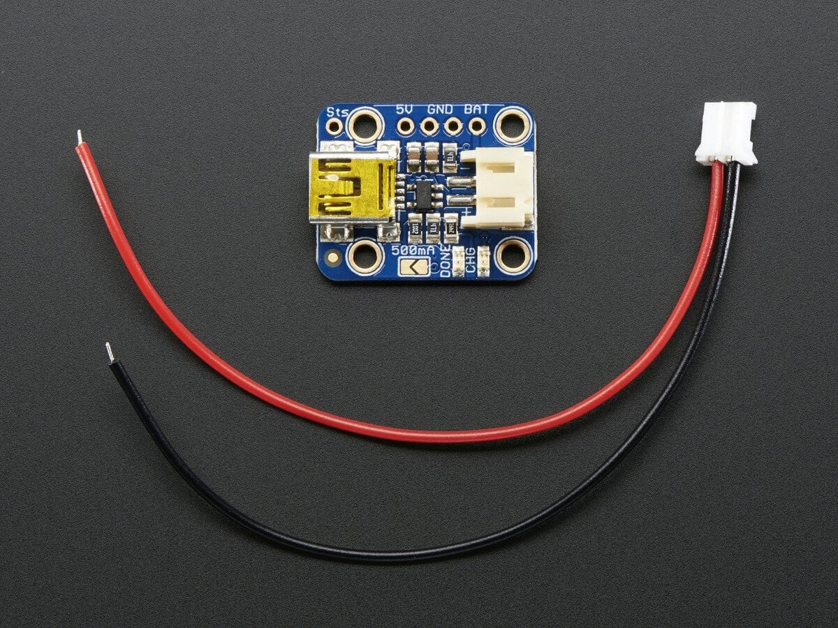 Adafruit Mini Lipo USB LiIon LiPoly oplader med Mini-B USB stik til 3.7V/4.2V genopladeligt batteri 1905