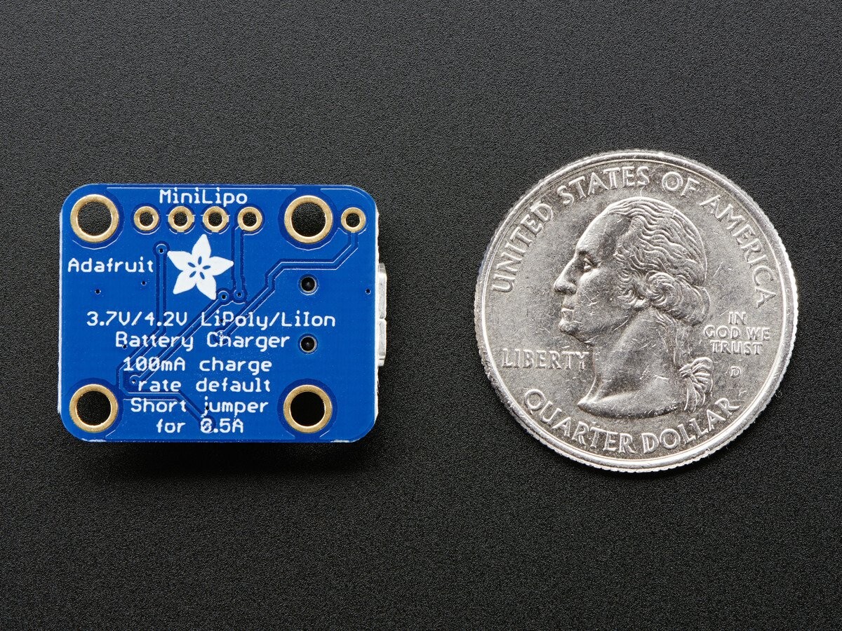 Adafruit Mini Lipo USB LiIon LiPoly oplader med Mini-B USB stik til 3.7V/4.2V genopladeligt batteri 1905