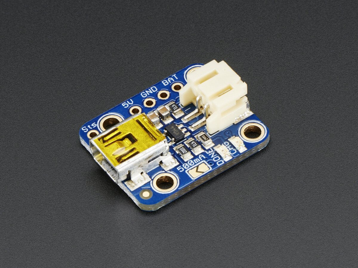 Adafruit Mini Lipo USB LiIon LiPoly oplader med Mini-B USB stik til 3.7V/4.2V genopladeligt batteri 1905