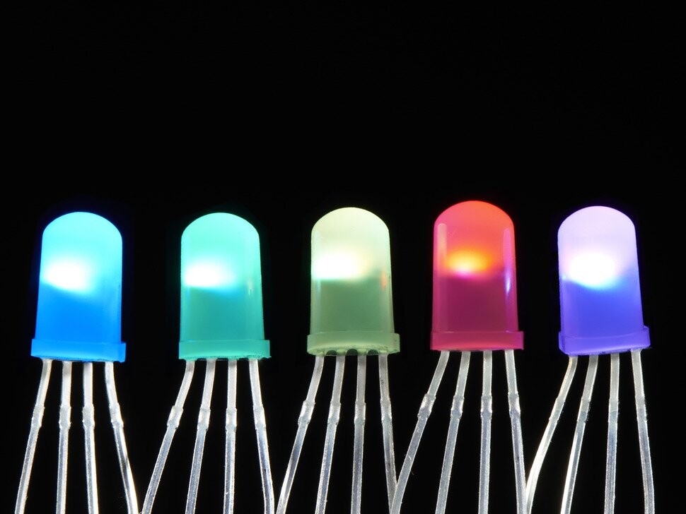 Adafruit NeoPixel Diffust 5mm Through-Hole LED 5 pak