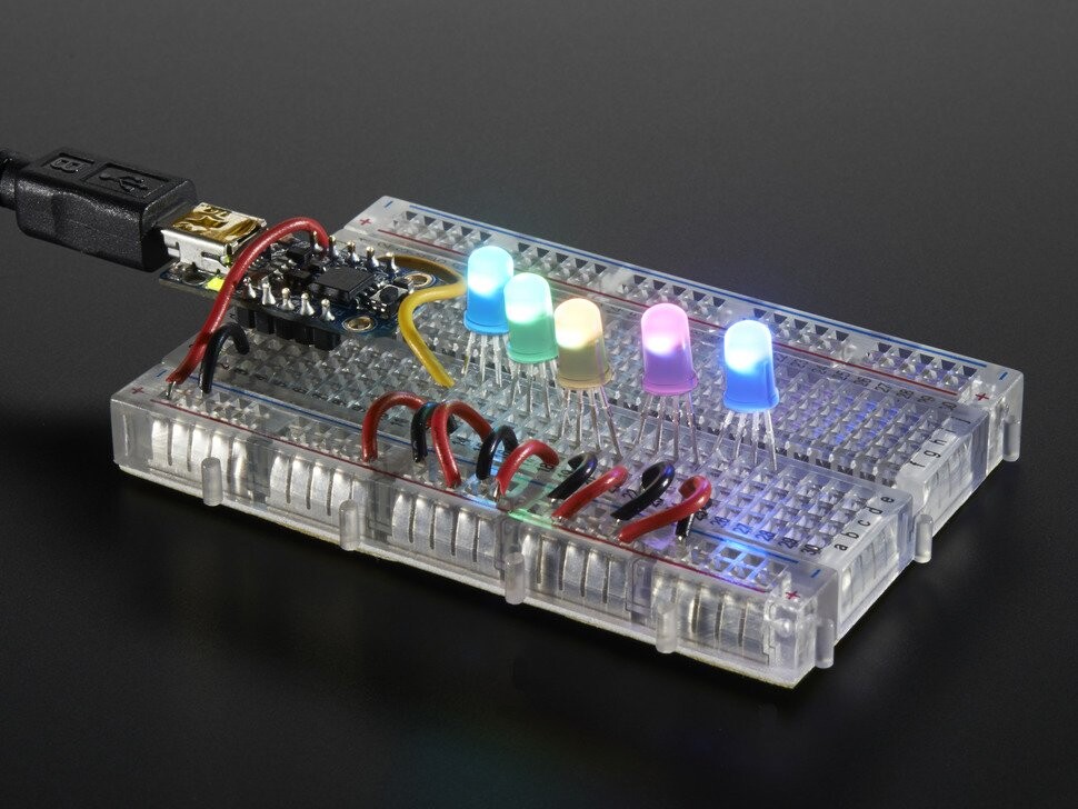 Adafruit NeoPixel Diffust 5mm Through-Hole LED 5 pak
