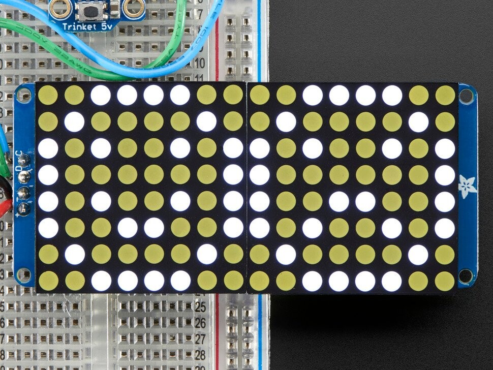 Adafruit 1,2 Zoll 16x8 LED-Matrix med Backpack Ultra Hellig Runde Hvide LEDs 2038