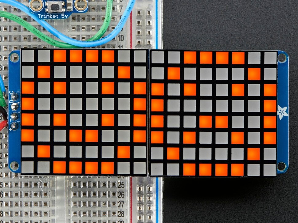 Adafruit 1,2 Zoll 16x8 LED-Matrix med Backpack Ultra Bright Square Amber LEDs 2041