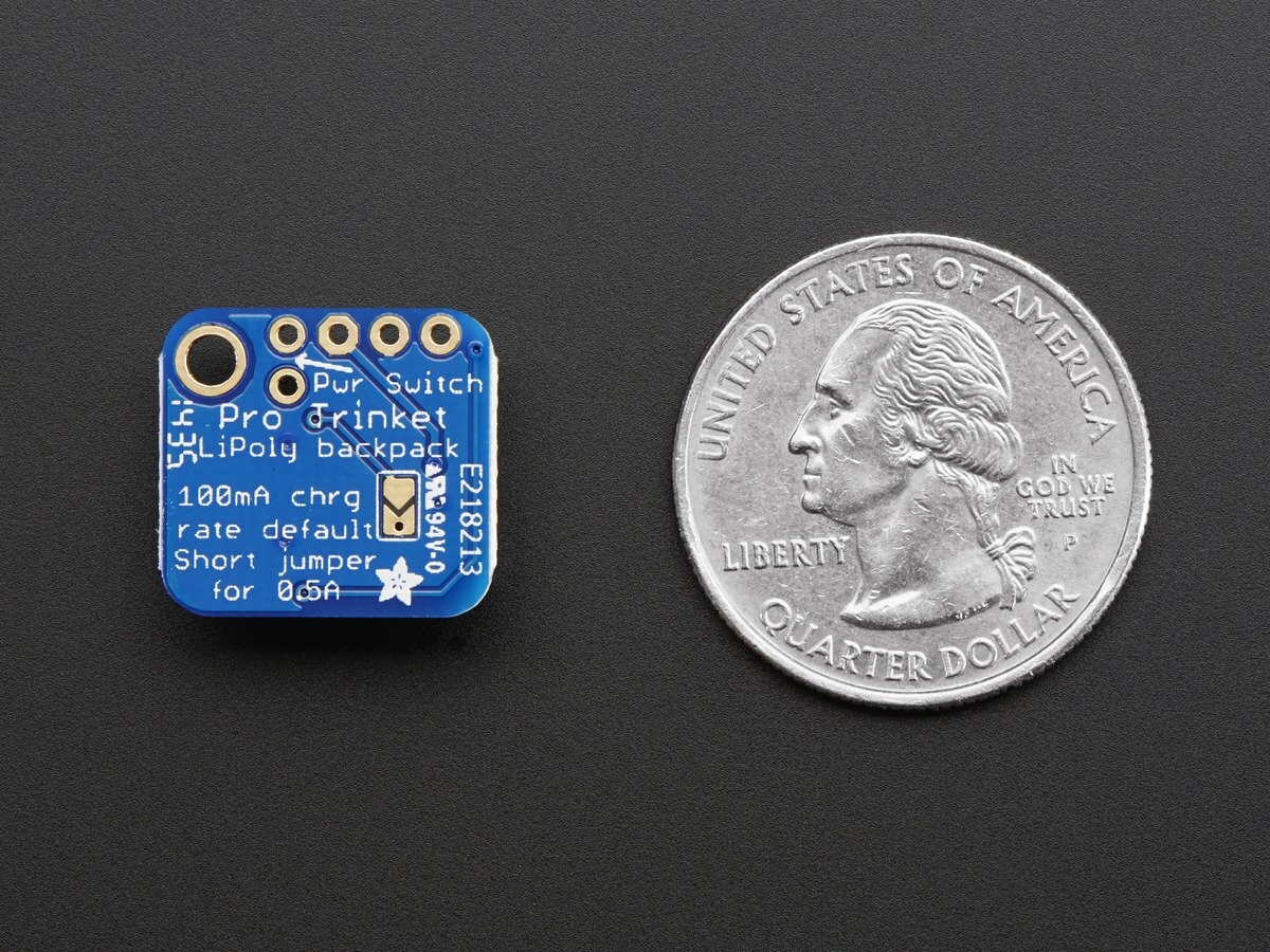 Adafruit Pro Trinket LiIon LiPoly Backpack Add-On 3.3V Printplade 2124