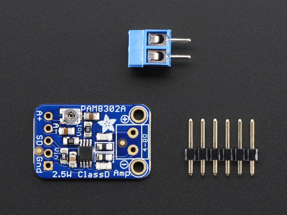 Adafruit Mono 2.5W Klasse D Audioforstærker - PAM8302, op til 2.5 Watt 2.0V-5.5VDC 2130