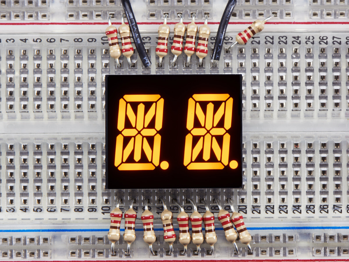 Adafruit Dual Alphanumerisk Display - Gul 0,54" Digital Højde - Pakke med 2 2154