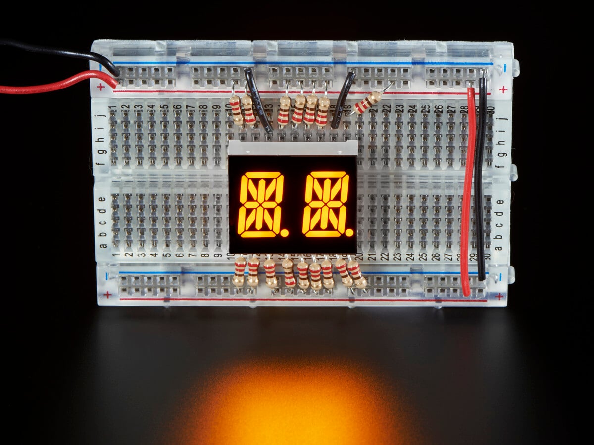 Adafruit Dual Alphanumerisk Display - Gul 0,54" Digital Højde - Pakke med 2 2154