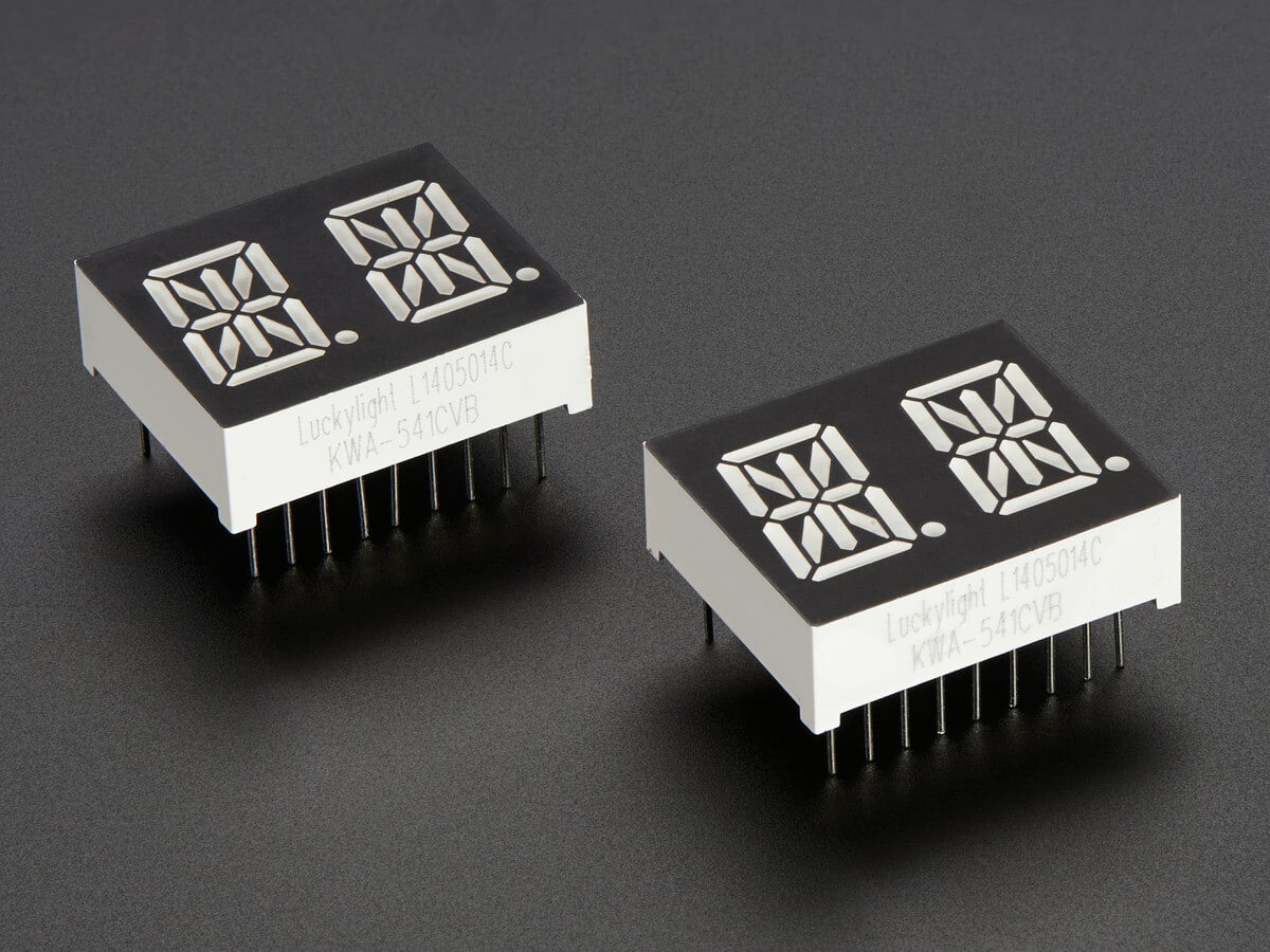 Adafruit Dual Alphanumerisk Display - Gul 0,54" Digital Højde - Pakke med 2 2154