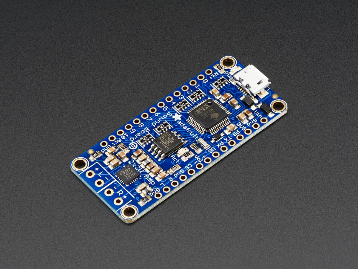 Adafruit Audio FX Sound Board + 2x2W Forstærker - WAV/OGG Trigger - 2MB 2210