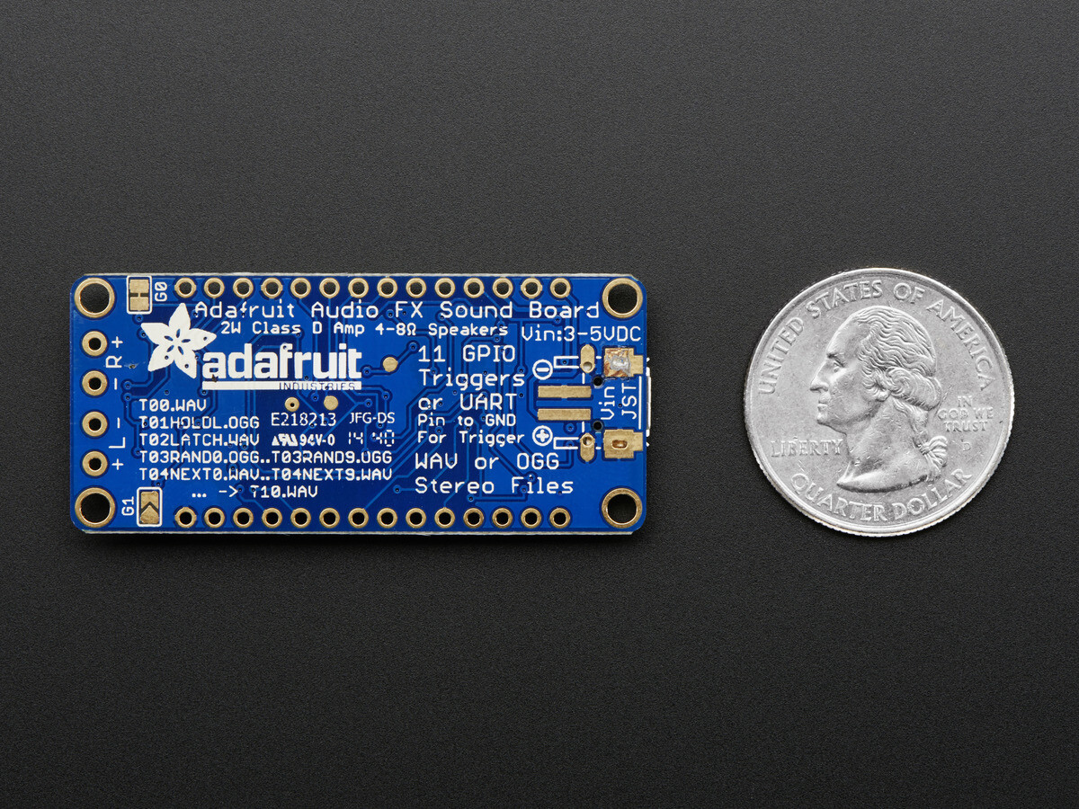 Adafruit Audio FX Sound Board + 2x2W Forstærker - WAV/OGG Trigger - 2MB 2210