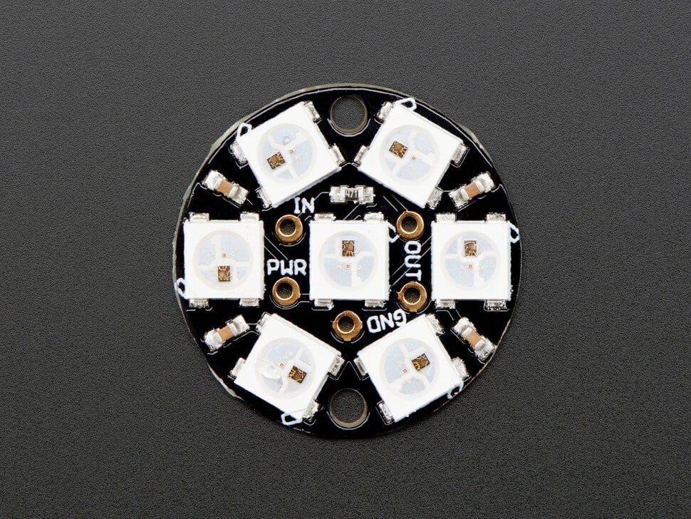 Adafruit NeoPixel Jewel 7x 5050 RGB LED med integrerede drivere 2226