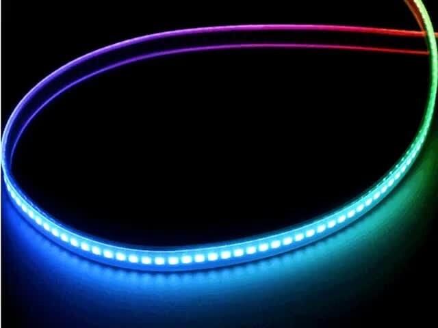 Adafruit DotStar Digital LED Strip Sort 144 LED/m En meter SORT