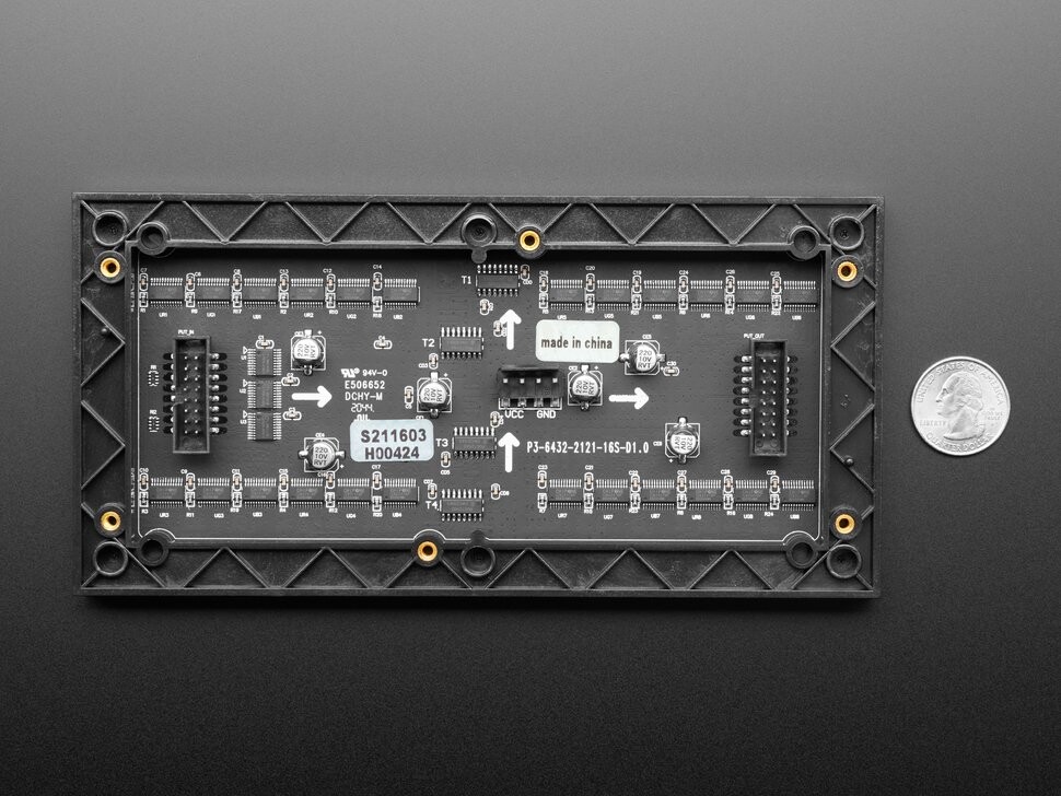 Adafruit 64x32 RGB LED-matrix 6mm pitch til Raspberry Pi, Arduino, Beagle Bone 2276