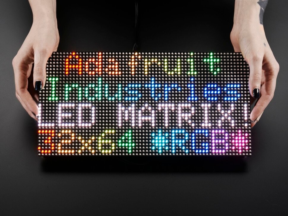 Adafruit 64x32 RGB LED-matrix 5 mm pitch til Raspberry Pi, Arduino, Beagle Bone 2277