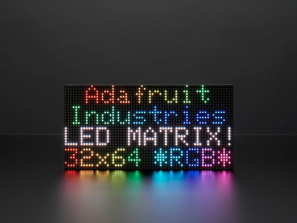 Adafruit 64x32 RGB LED-matrix 4 mm pitch til Raspberry Pi, Arduino Mega 2278