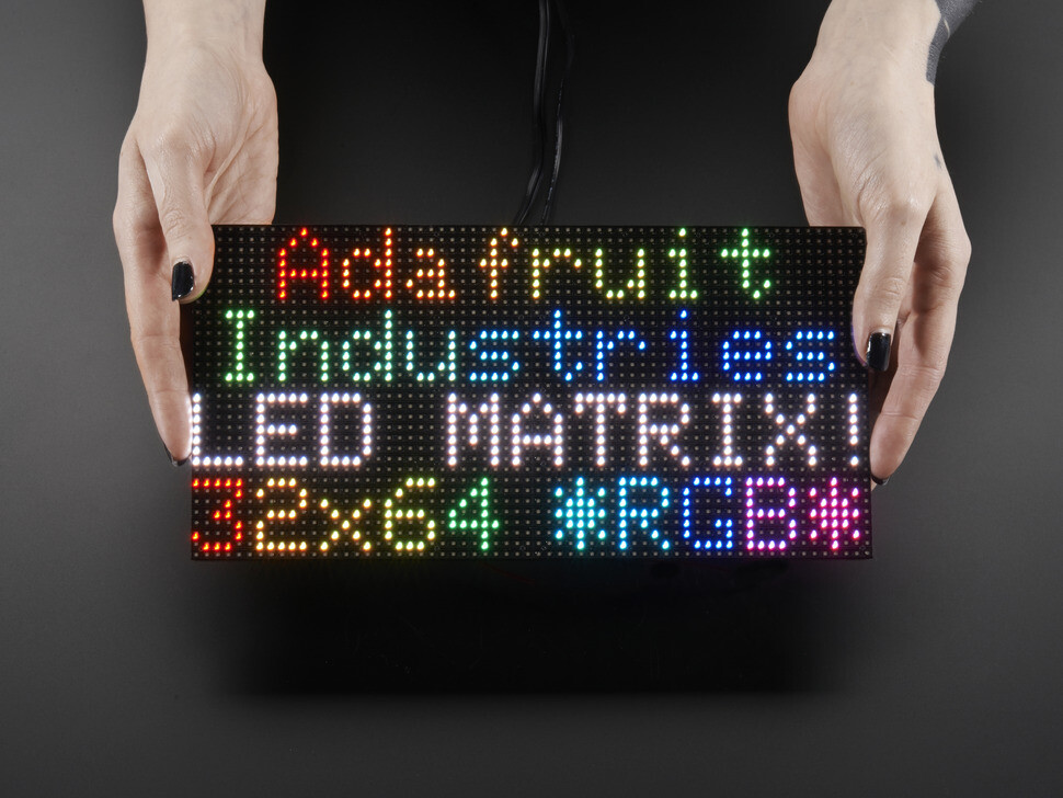 Adafruit 64x32 RGB LED-matrix 4 mm pitch til Raspberry Pi, Arduino Mega 2278