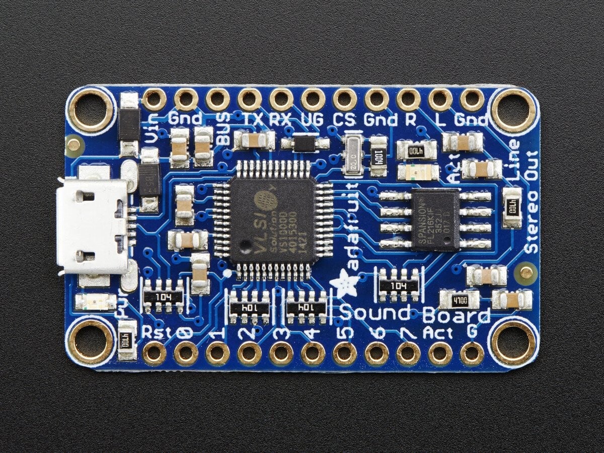 Adafruit Audio FX Mini Sound Board - WAV OGG trigger - 2MB Flash 2342