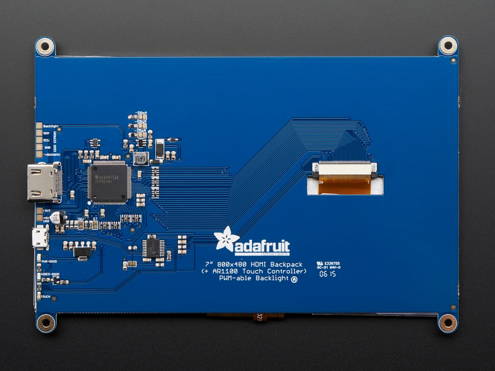 Adafruit HDMI 7 Zoll 800x480 Display Backpack Uden Touch 2406