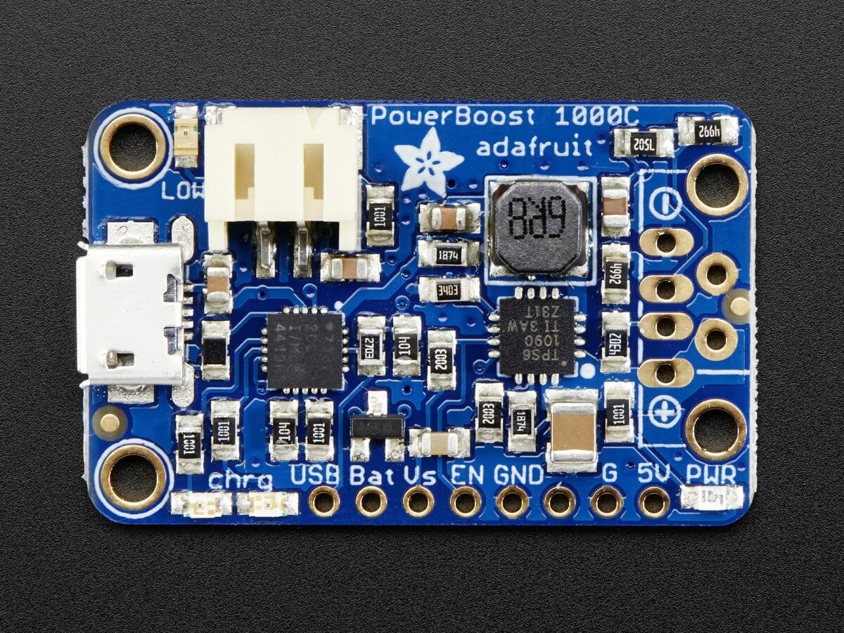 Adafruit PowerBoost 1000 Charger - Genopladelig 5V LiPo USB Boost @ 1A - 1000C 2465