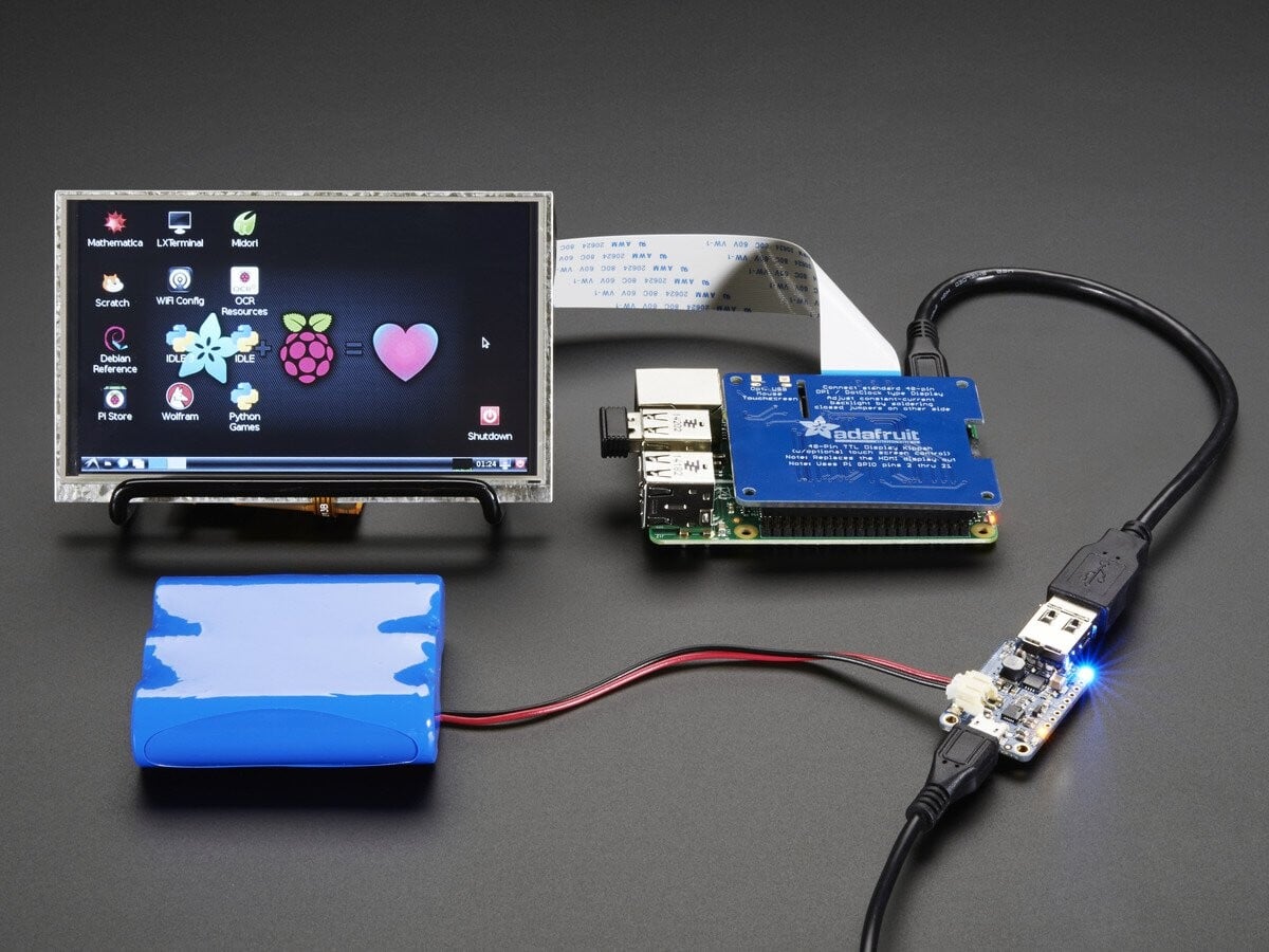 Adafruit PowerBoost 1000 Charger - Genopladelig 5V LiPo USB Boost @ 1A - 1000C 2465