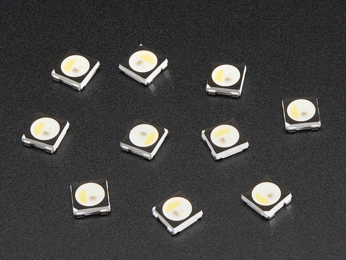 Adafruit NeoPixel RGBW LED'er, varm hvid (10 stk) med integreret driverchip 2760
