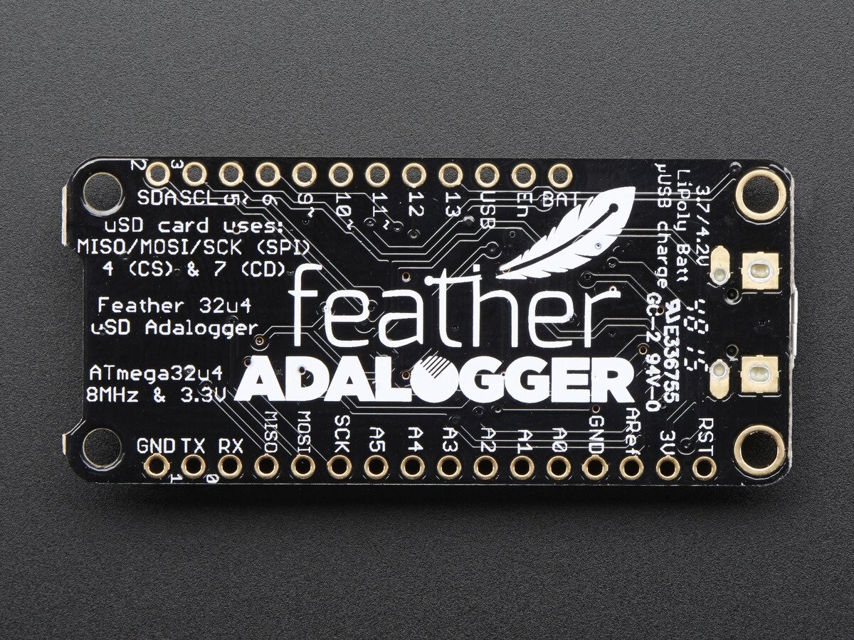 Adafruit Feather 32u4 Adalogger med indbygget USB & LiPo-batteriladningsstik 2795