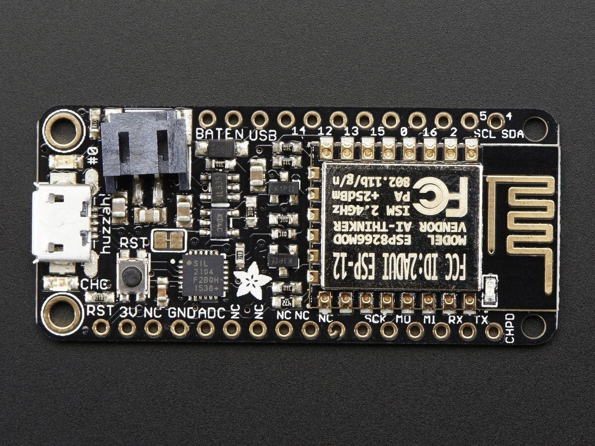 Adafruit Wireless Feather HUZZAH med ESP8266 WiFi - lodning påkrævet 2821