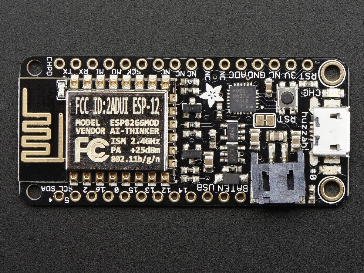Adafruit Wireless Feather HUZZAH med ESP8266 WiFi - lodning påkrævet 2821