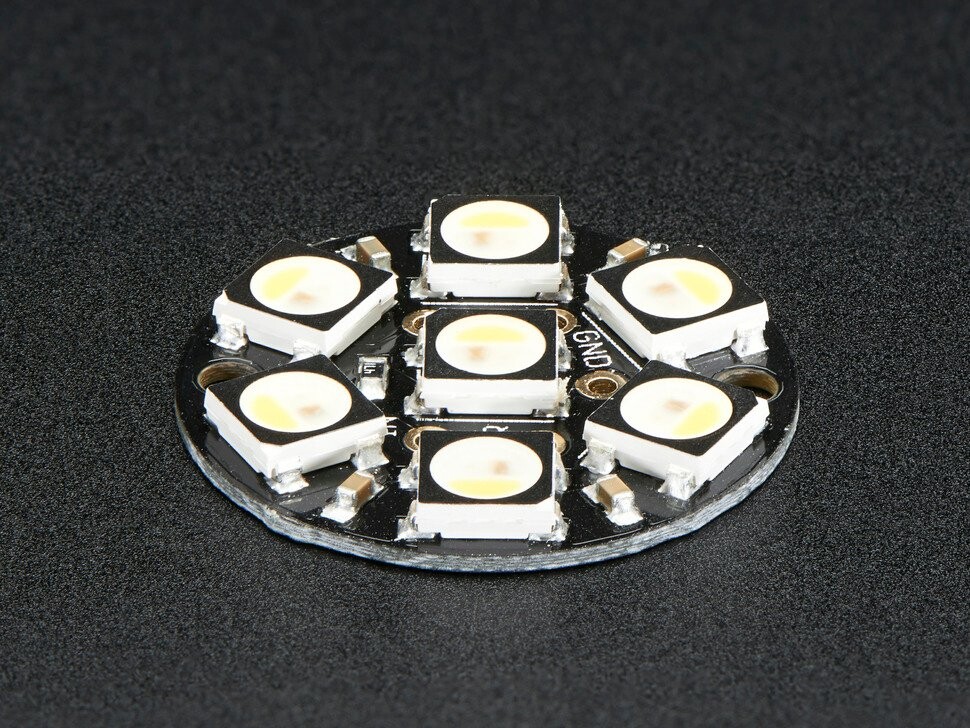 Adafruit NeoPixel Jewel 7x 5050 RGBW LED med integrerede drivere Varm hvid 3000K 2858